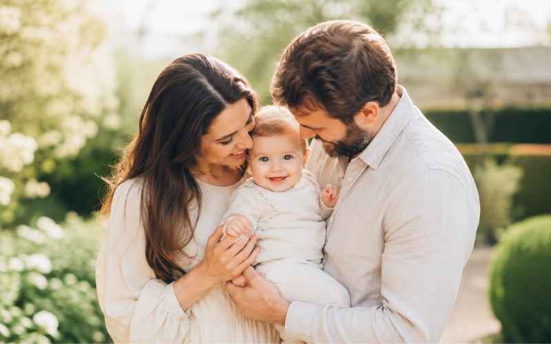 Kinderwillkommensfest mit Eltern und Baby rednerin vom see kinderwillkommensfeste hannah sammer